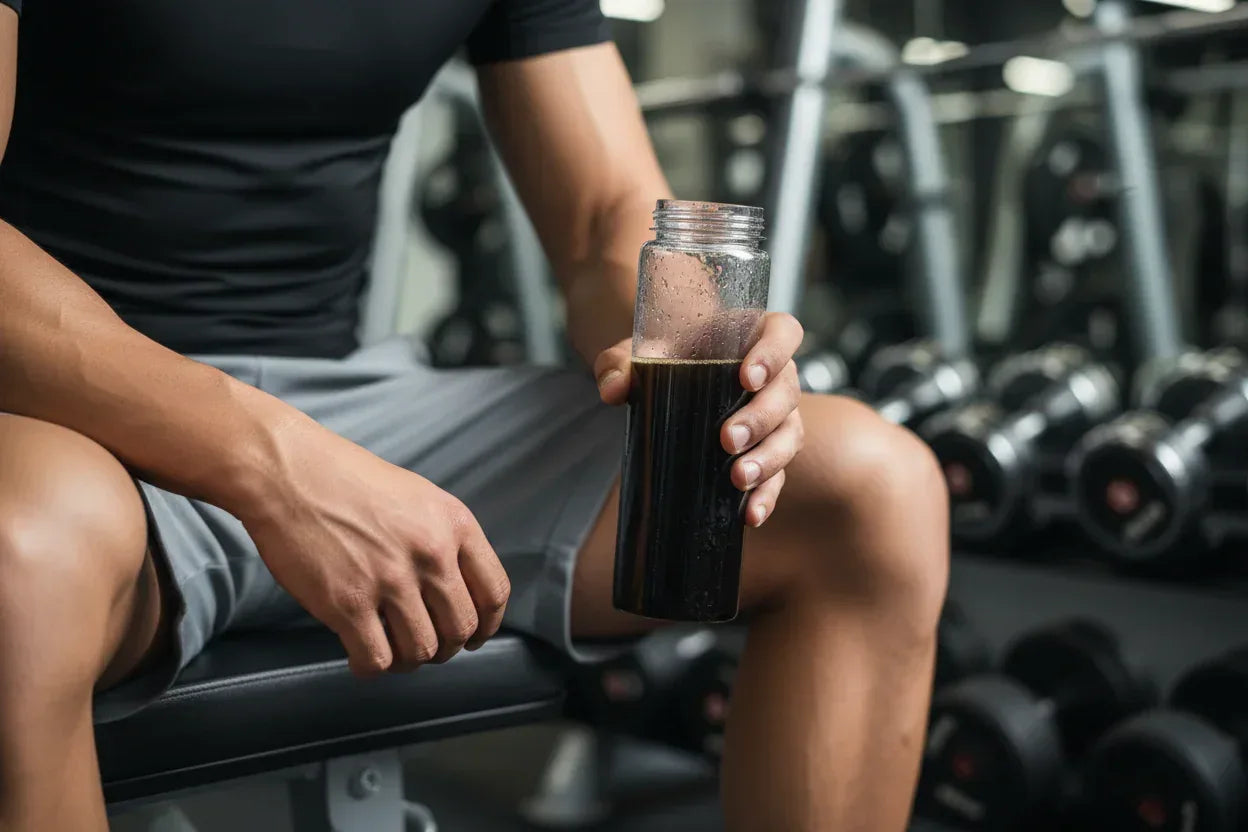 regenerate-keeping-the-same-concept-but-only-show-the-athlete-from-the-neck-down-and-the-subject-of-the-photo-should-be-the-clear-sports-bottle-of-black-cold-brew-coffee - Ignite Coffee Co
